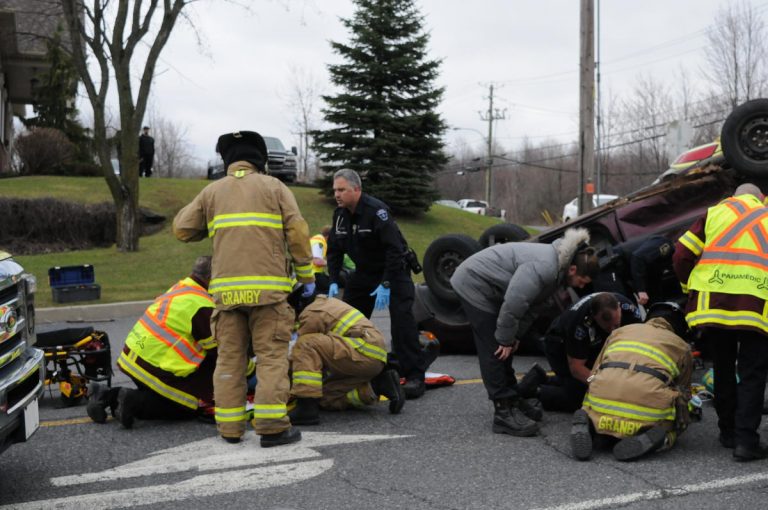 Spectaculaire accident à Granby Le Granby Express